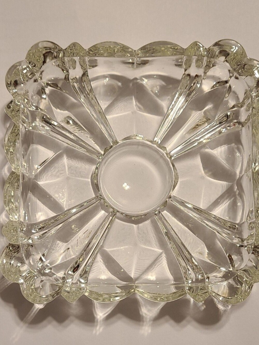 Vintage Retro Ashtray Clear Pressed Glass